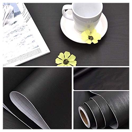 Cabinet Furniture Black Faux Wood Contact Paper Self Adhesive 15 8 X 118 Decorative Vinyl Film