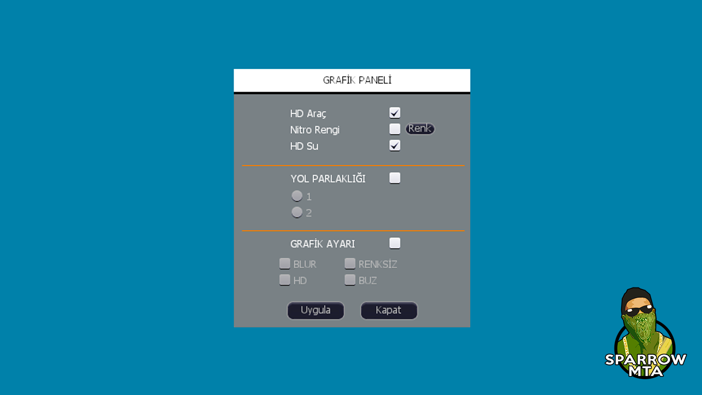 MTA SA Grafik Ayarı Panel Scipti