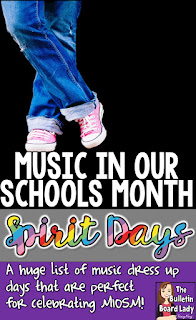 Great ideas for dress up days or spirit days during Music In Our Schools Month.  Prepare for your MIOSM celebration with lots of fun ideas.