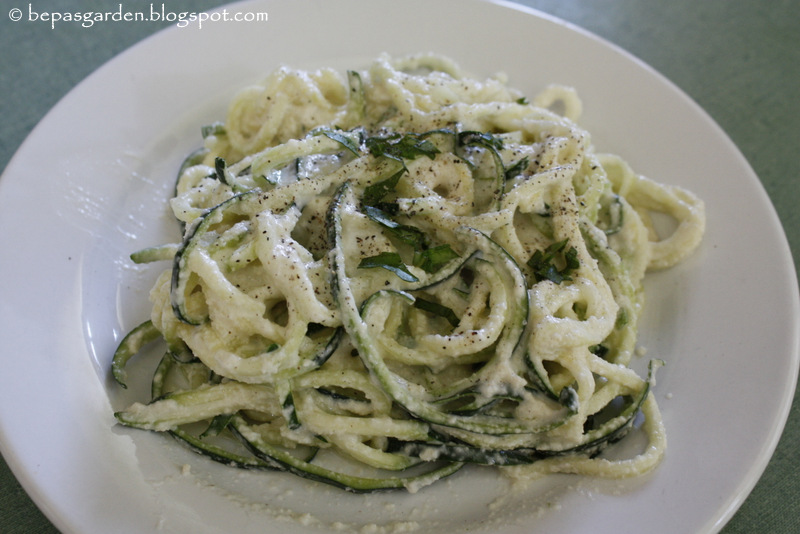 Bepa's Garden Zucchini Pasta Alfredo