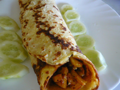 Pancakes filled with zucchini