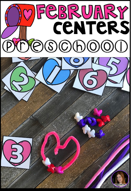 Are you looking for fun and simple thematic centers that you can prep quickly for your preschool classroom? Preschool February Centers was created for children ages 4-6 and mature 3 year-olds (looking for a challenge). These centers are sure to keep their interest and will help build important literacy, math and writing (fine-motor) skills.
