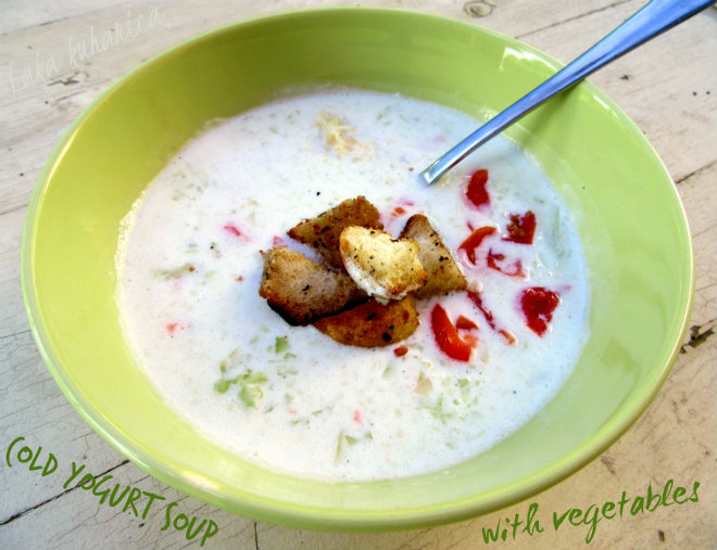 Hladna juha od jogurta s povrćem ☆ Cold yogurt soup with vegetables Cold yogurt soup with vegetables by Laka kuharica: cool, creamy and refreshing.