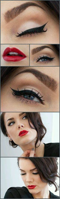 MAQUILLAJE CON LABIOS ROJOS by maquillajebellezamujer.blogspot.com