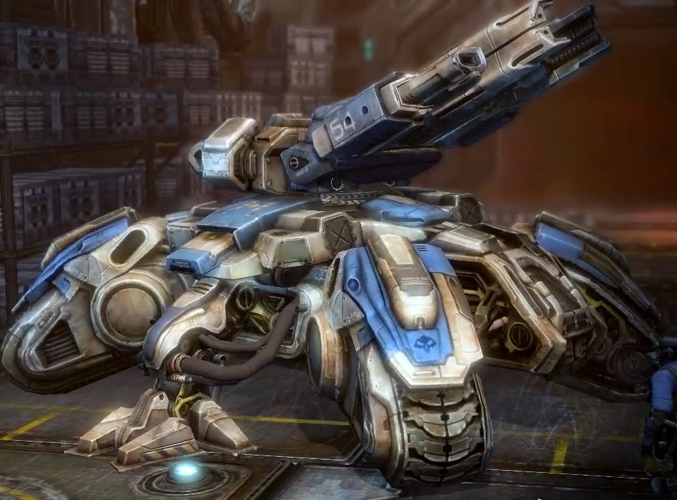 Rozstawiony Siege Tank, model Crucio.
