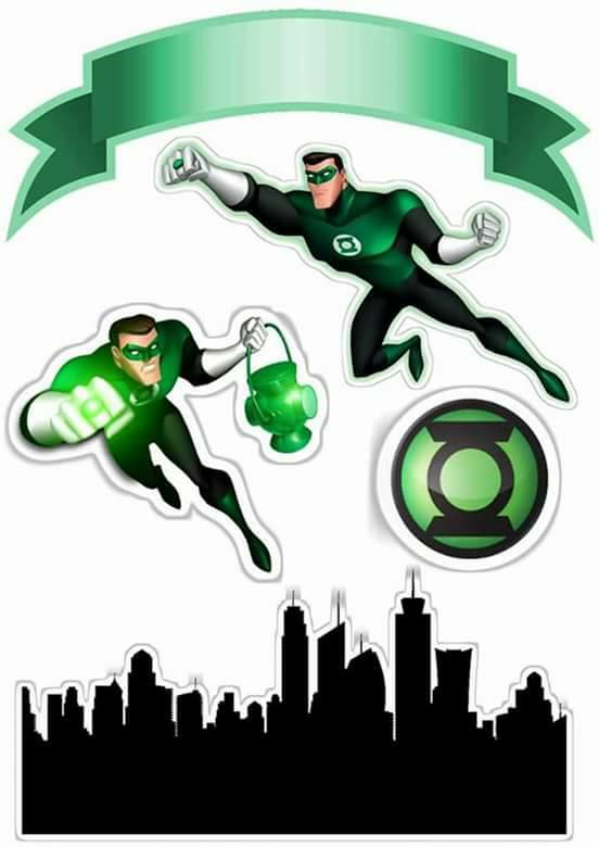 Green Latern Free Printable Cake Toppers. Oh My Fiesta! for Geeks