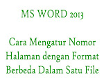 Cara Mengatur Format Nomor Halaman Pada Word 2013