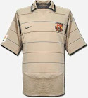 FCバルセロナ 2003-04 ユニフォーム-アウェイ-Nike-砂色