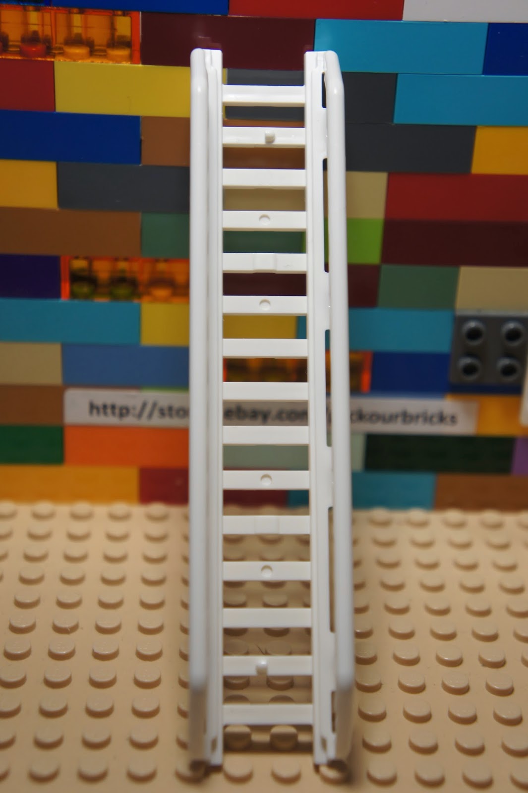 LEGO 6018585 White Fireman Truck LADDER 4 x 16 with Ø3.2 Shaft w/ Side Supports stores.ebay