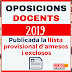 Publicació de la llista d'admesos i exclosos provisionals d'aspirants a les oposicions