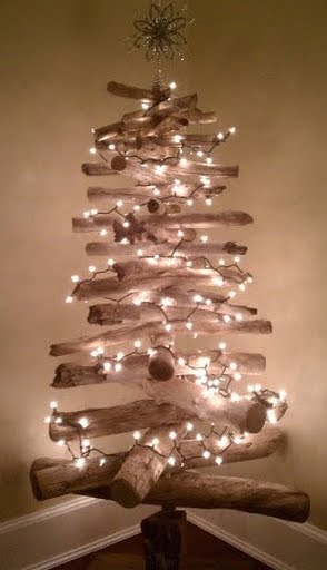 driftwood tree trees unique xmas coastal wooden diy holiday sea crafts decorations wood lights decor rustic completely primitive decorating simple