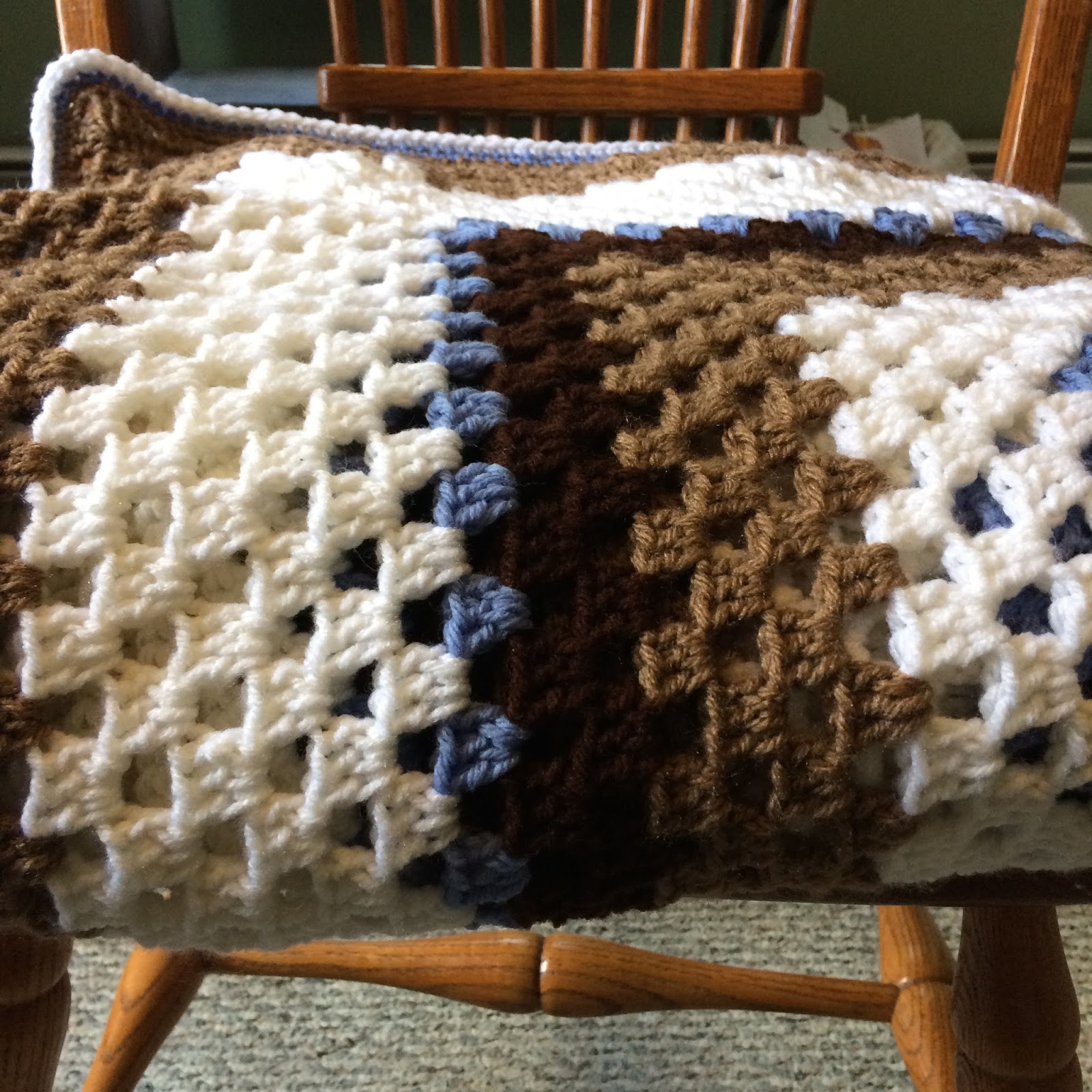 Home-Cooked & Handmade: Blue, Brown and White Giant Granny Square