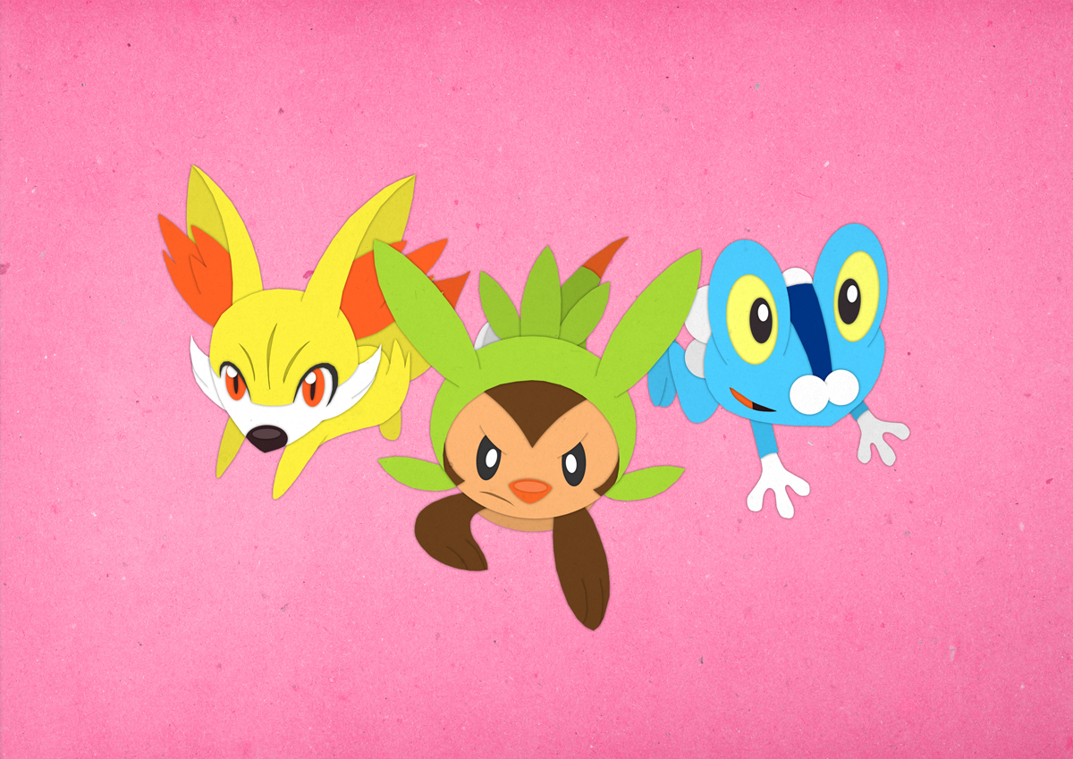 Paper Pokemon X and Y Starters