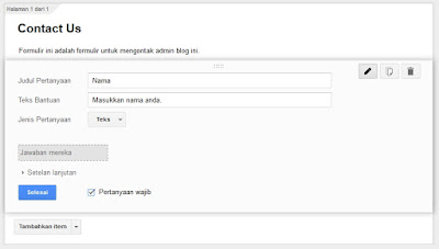 Membuat Contact Form dengan Google Drive Membuat Contact Form dengan Google Drive