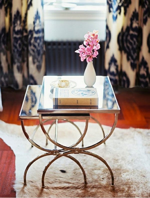 Interior design designer living room with nest tables