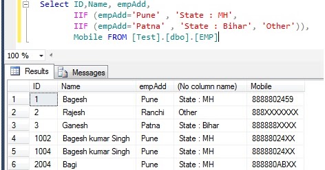 Microsoft Business Intelligence: IIF Function in sql server
