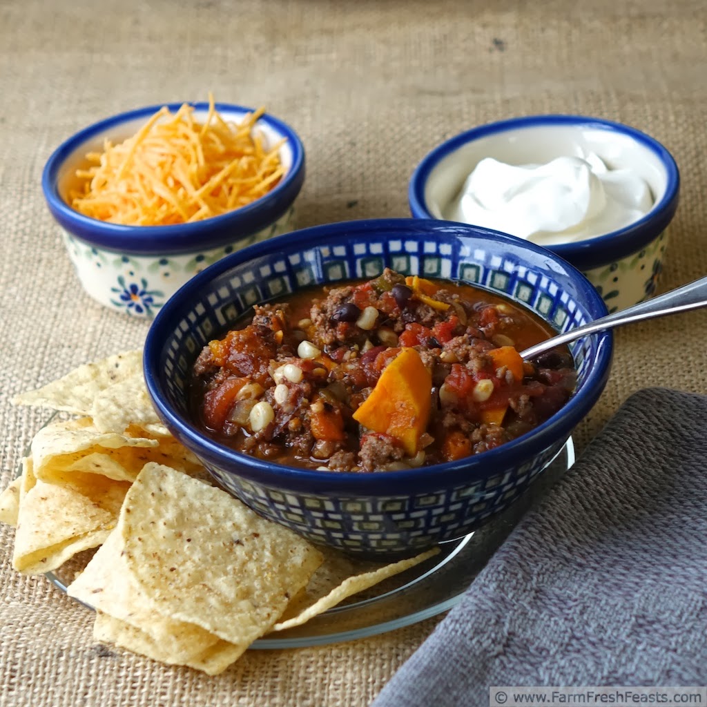 Slow Cooker Sweet Potato Chili with Hatch Chiles, Corn, and Beef | Farm Fresh Feasts