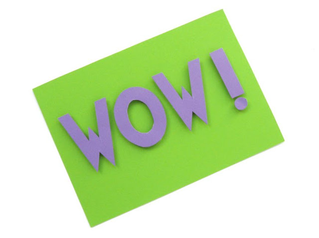 Easy 3D Letter Cards Tutorial: OMG! Wow! Yay!