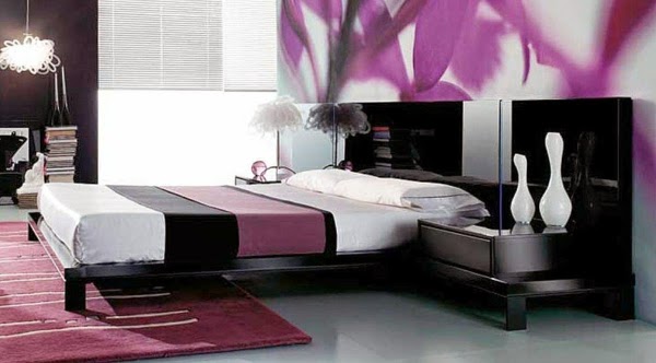 Dormitorios en morado y negro - Colores en Casa