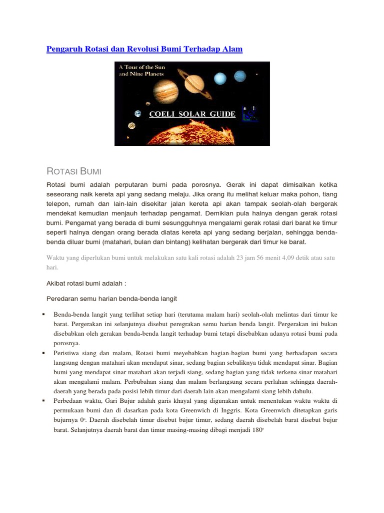 rotasi dan revolusi bumi - wood scribd indo