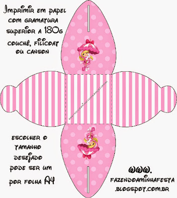 Penelope Glamour Bebé: Cajas para Imprimir Gratis. Caja para Cupcakes o Golosinas de Penelope Glamour Bebé.