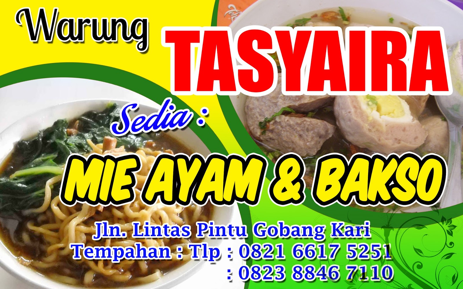 Spanduk Mie Ayam Dan Bakso desain banner kekinian