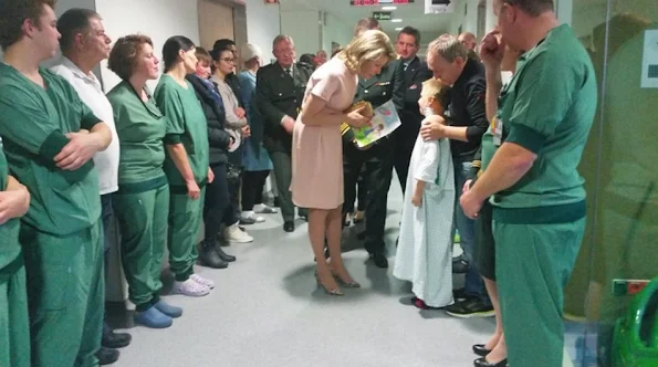 Queen Mathilde of Belgium visited the Queen Astrid Military Hospital in Neder-over-Heembeek, northern Brussels