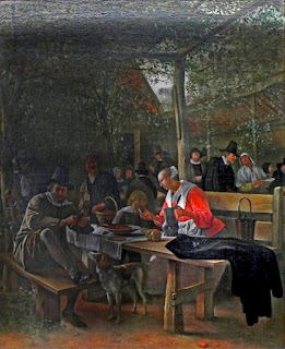 Painting of a Tavern Garden by Jan Steen