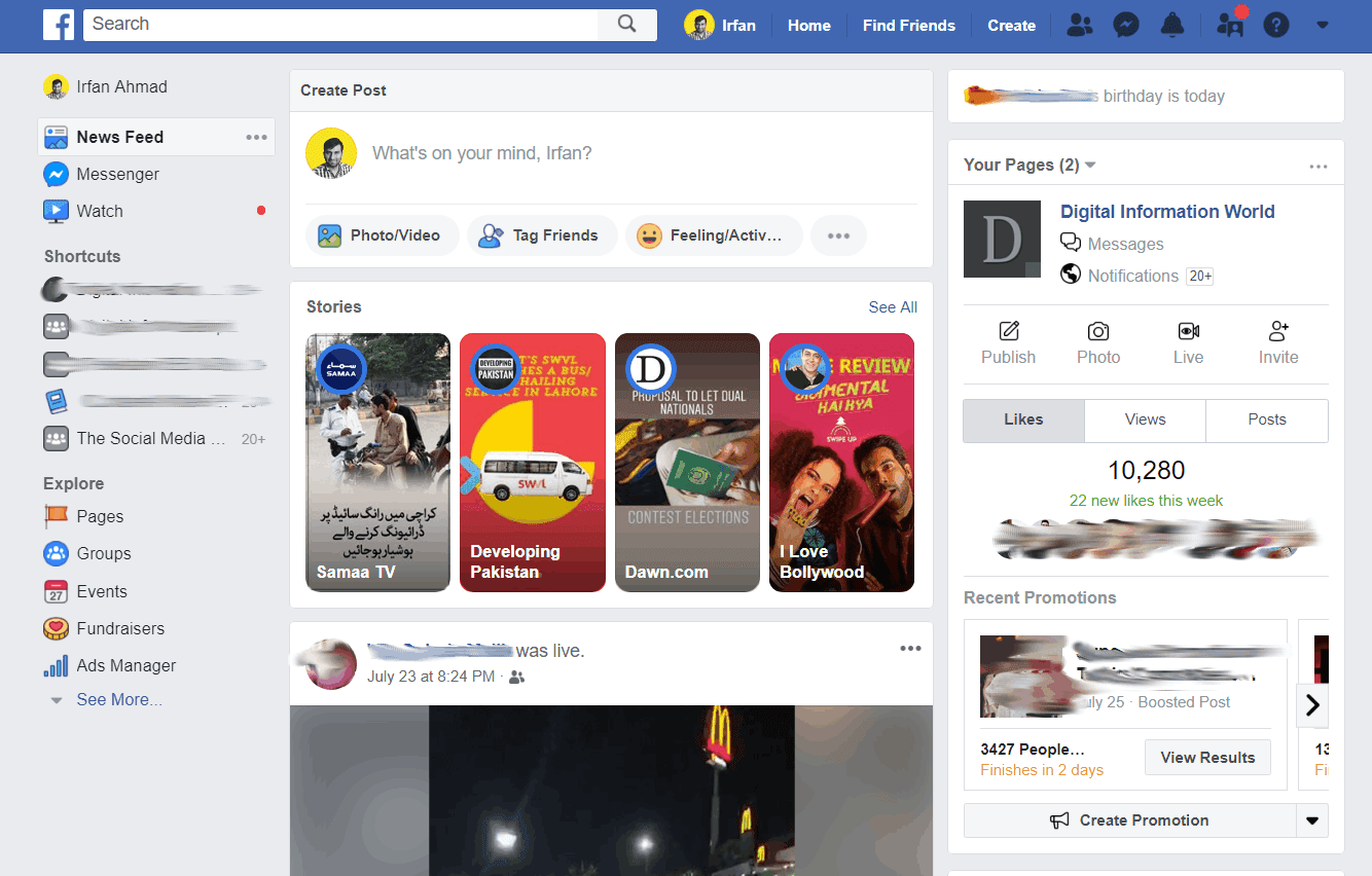Facebook Is Working On Making Stories More Prominent For Its Desktop Users Digital Information World