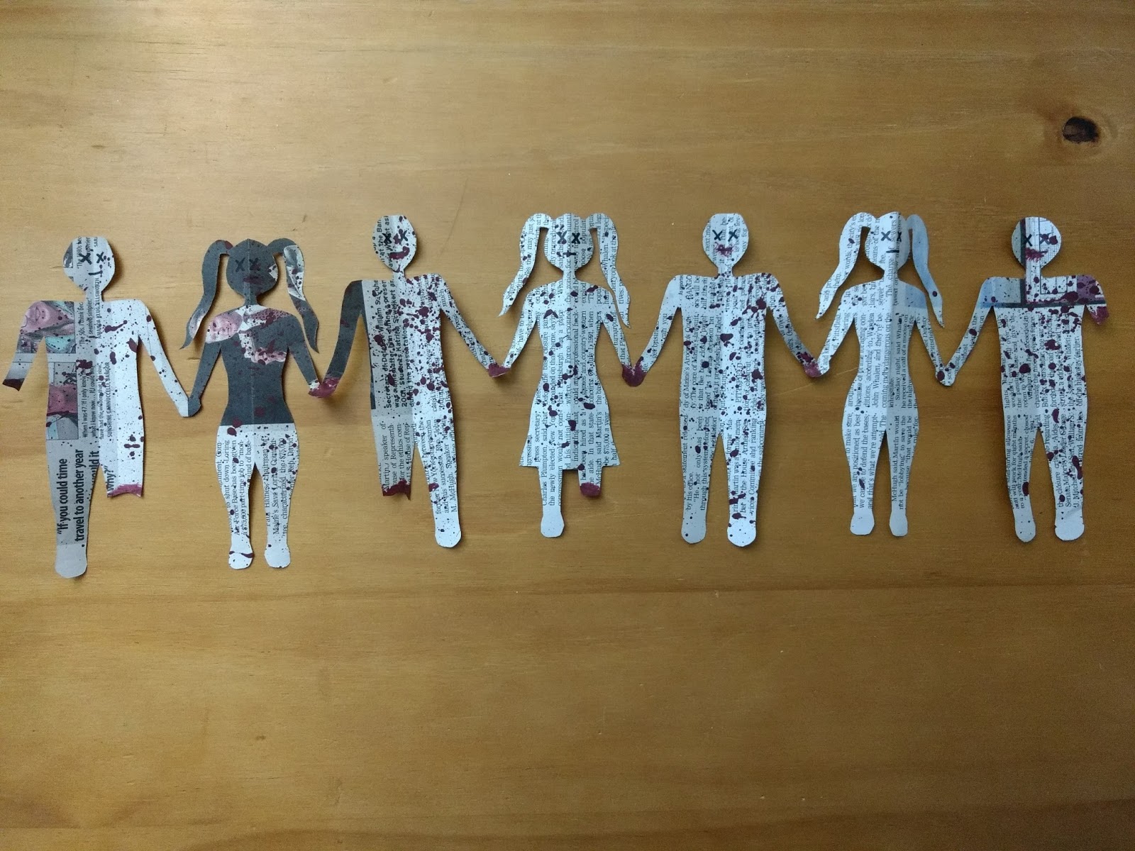 Amber S Craft A Week Blog Zombie Valentine S Day Paper Doll Chain