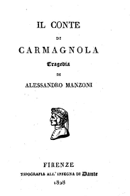 The cover of an early edition  of Manzoni's drama