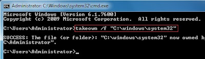 ownership take command prompt using vista windows