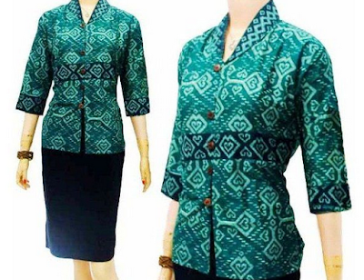 Gambar baju kerja kantor motif batik rok pendek Gambar baju kerja kantor motif batik rok pendek