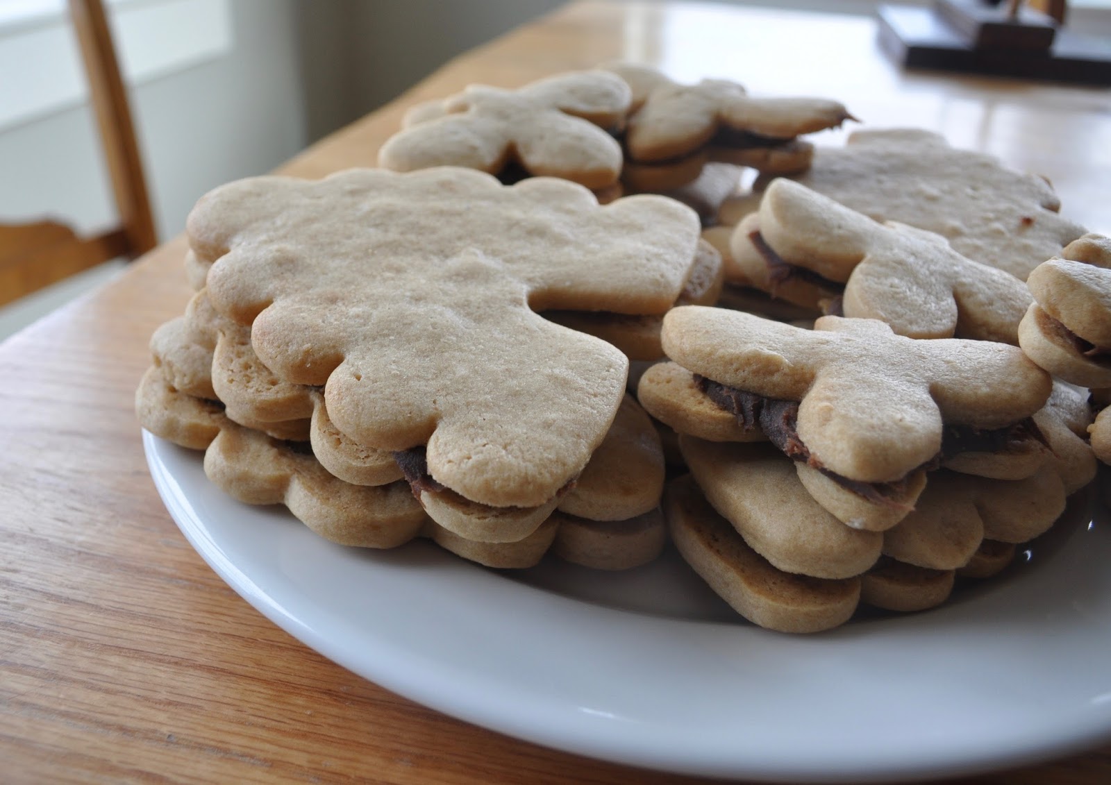 Peanut Butter Cut Out Cookies with Chocolate Ganache
