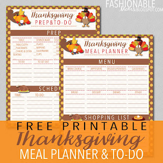 My Fashionable Designs: Free Printable: Thanksgiving Meal Planner and To-Do