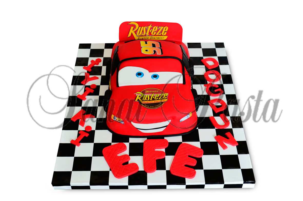 SANAT PASTA Şimşek Mcqueen Pastası 15 Kişilik