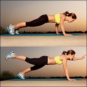Gainage planche membres alternés Gainage planche membres alternés