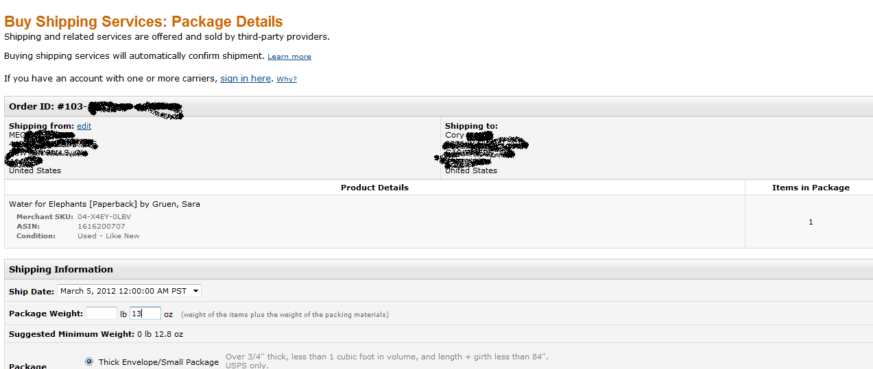 Sparing Change Shipping Books Sold on Amazon