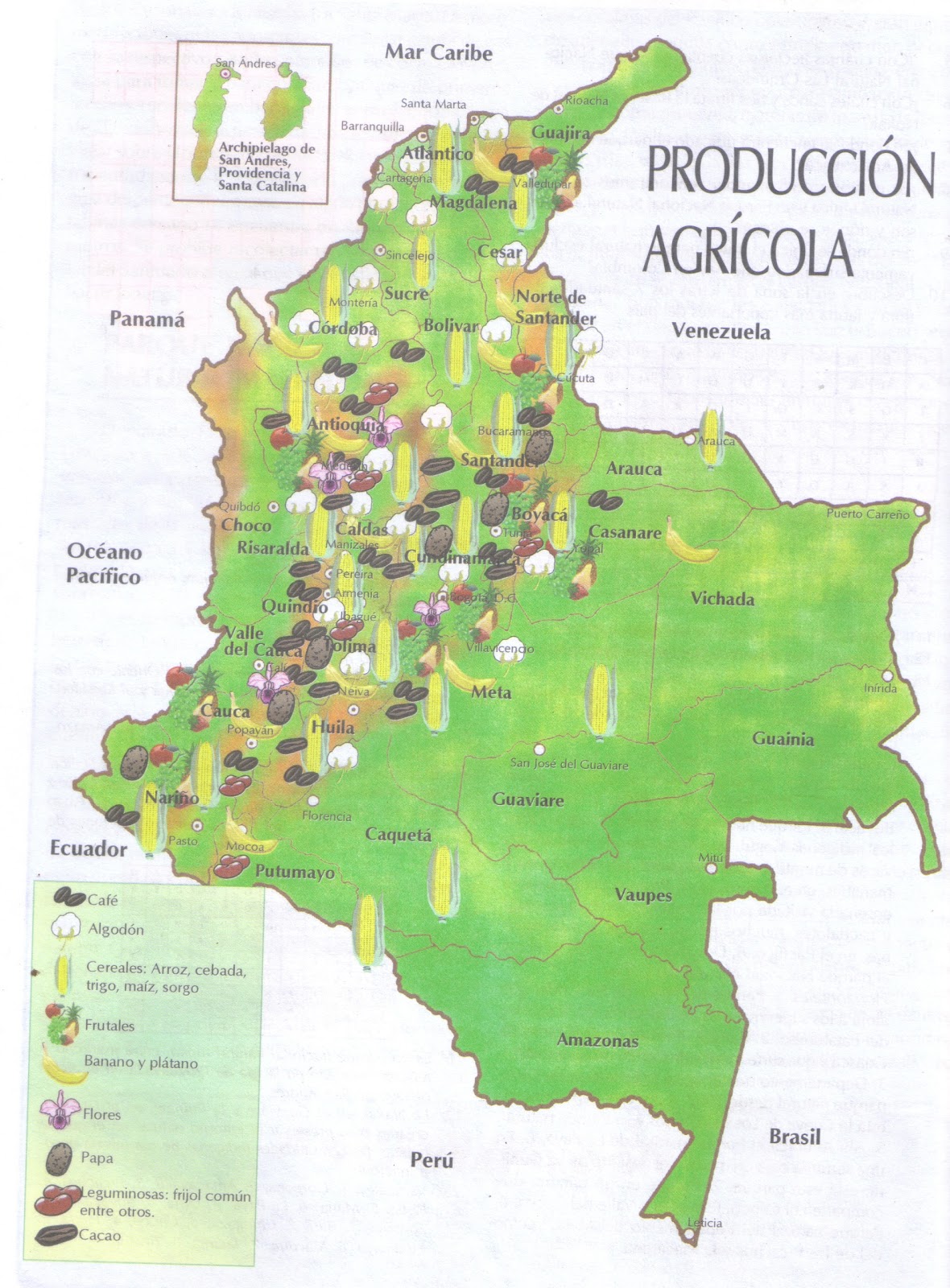 mapa agrícola de colombia