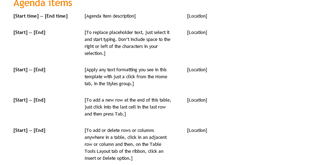 design meeting agenda template