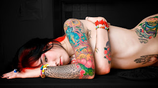 Hot sexy girl tattoo widescreen desktop wallpaper image