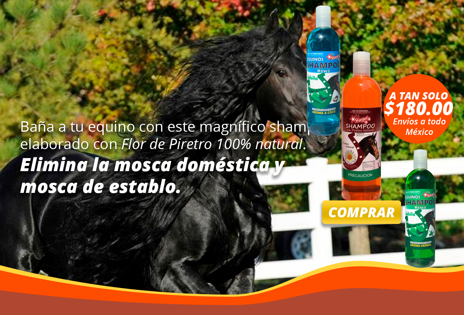 Shampoo para Caballo con Piretro Natural 500 Ml.