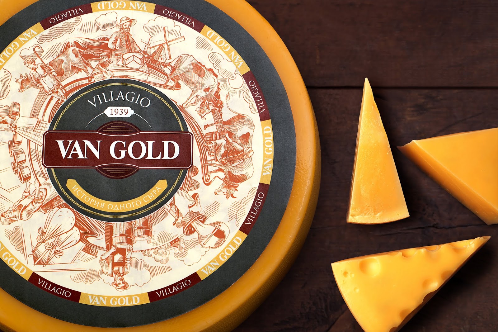 Van Gold Traditional European Cheeses from Belarus on Packaging of the