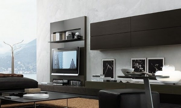 The modular wall unit made of MDF