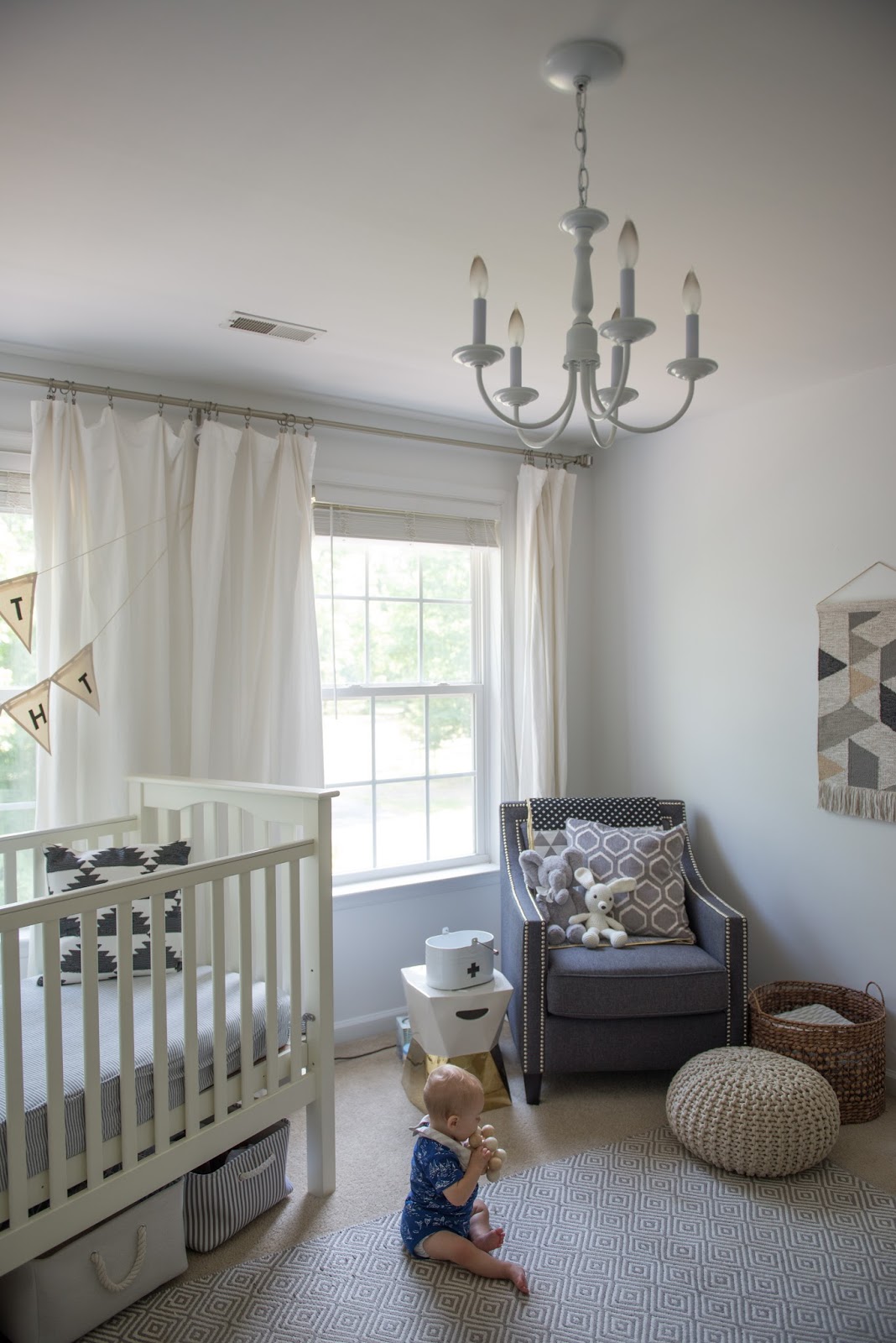 Domestic Fashionista Our Updated Nursery Gray and White Neutral Boys