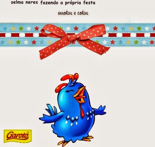Gallinita Pintadita en Rojo y Celeste: Kit para Imprimir Gratis. Etiquetas de Gallinita Pintadita en Rojo y Celeste para imprimir gratis.
