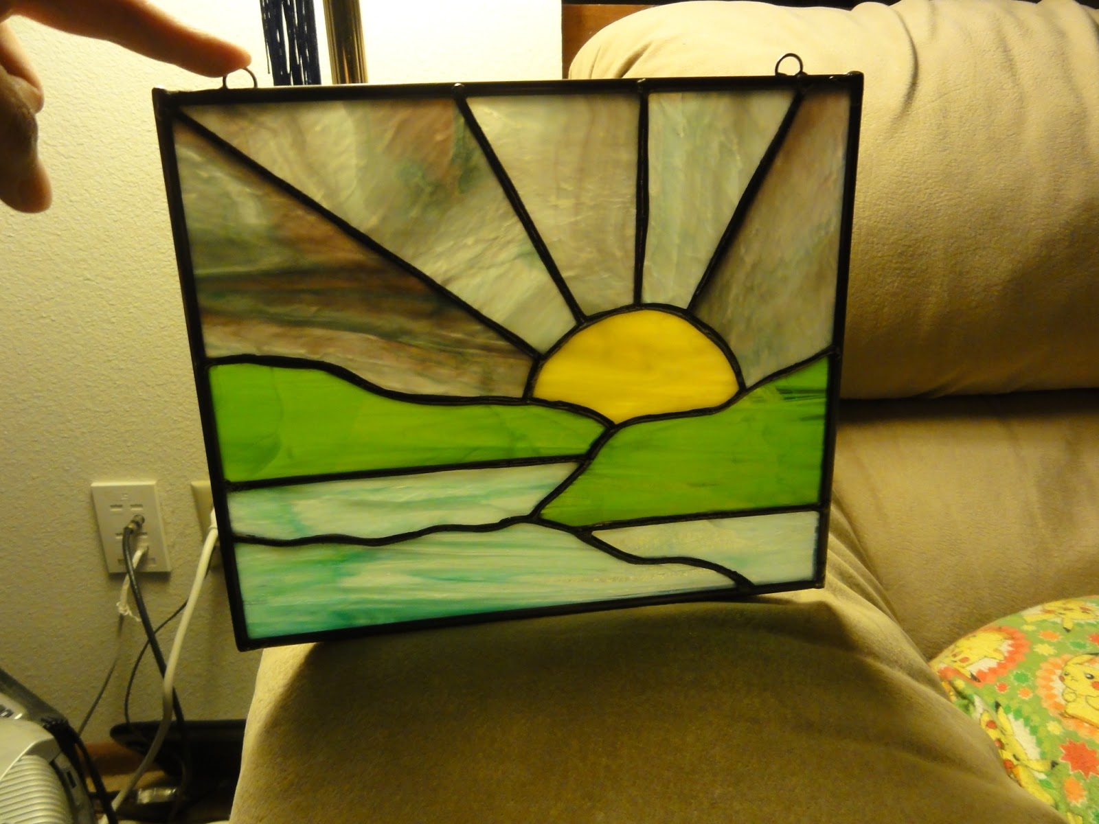 It's a Beadiful Day: Final result of Landscape Stained Glass