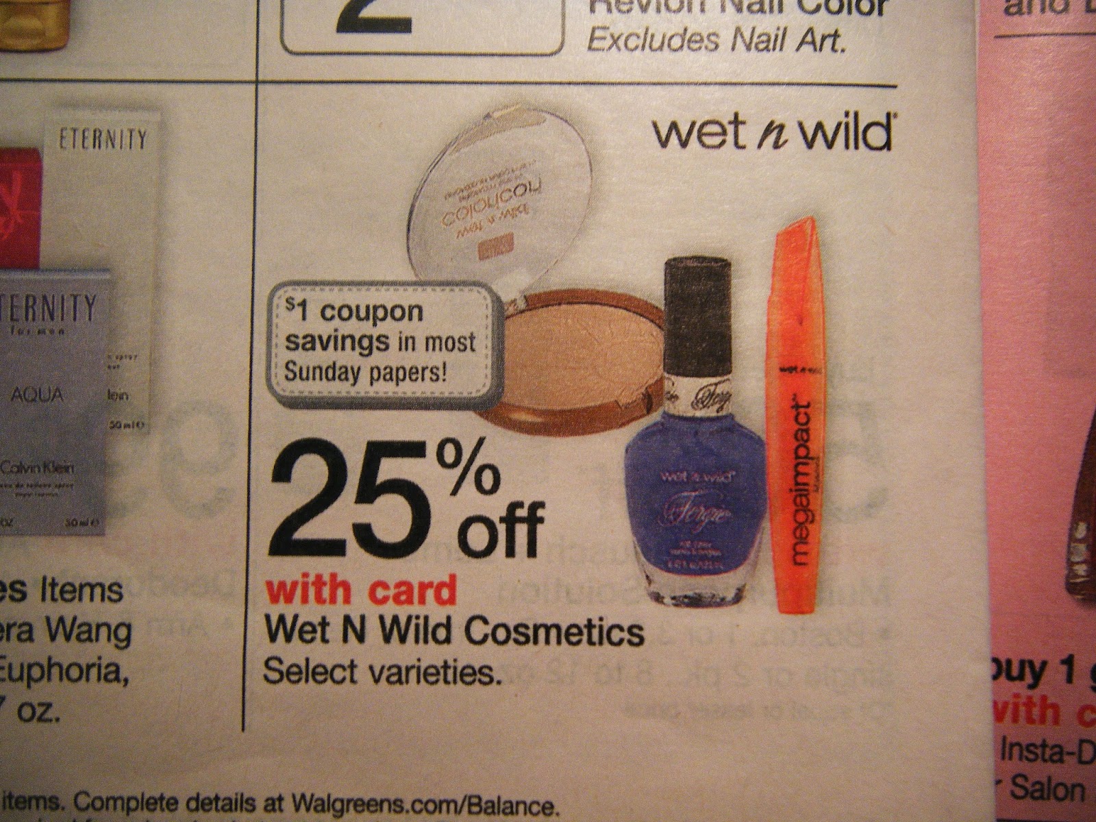 25% off Wet n Wild at Walgreens