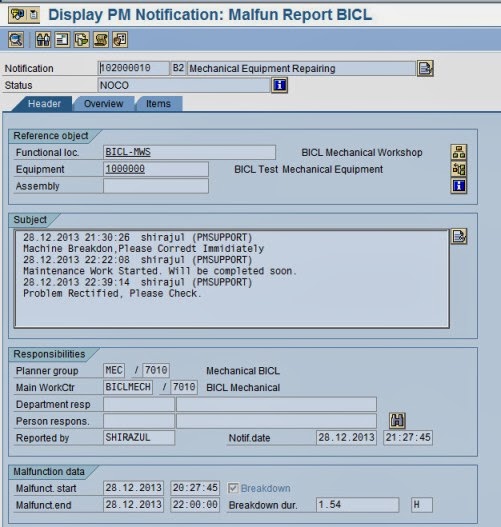 SAP Consultant,Bangladesh SAP PM Notification Create