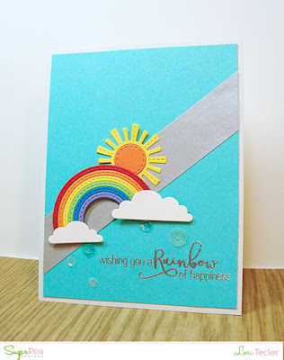 A Rainbow of Happiness card-designed by Lori Tecler/Inking Aloud-stamps and dies from SugarPea Designs A Rainbow of Happiness card-designed by Lori Tecler/Inking Aloud-stamps and dies from SugarPea Designs